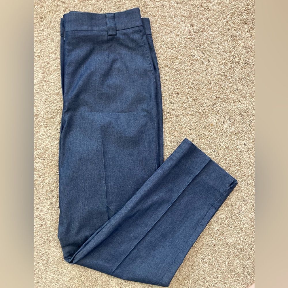 Talbots NWOT dark chambray high waist slim trousers